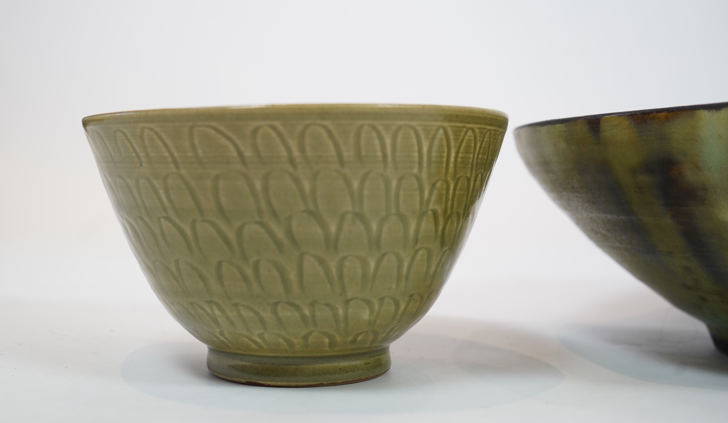 Gilbert Portanier (French, 1926-2023): Two large studio pottery bowls